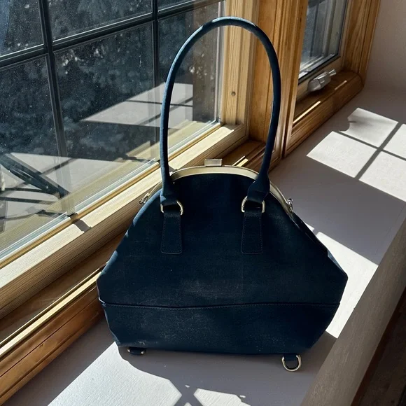 Laflore Paris La Grande Ronde Navy Satchel Backpack Purse - Picture 3 of 12